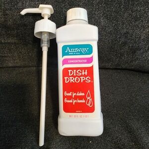 Vintage NOS 1971 Amway Home Dish Drops   Dishwashing Liquid 1 Qt W/pump